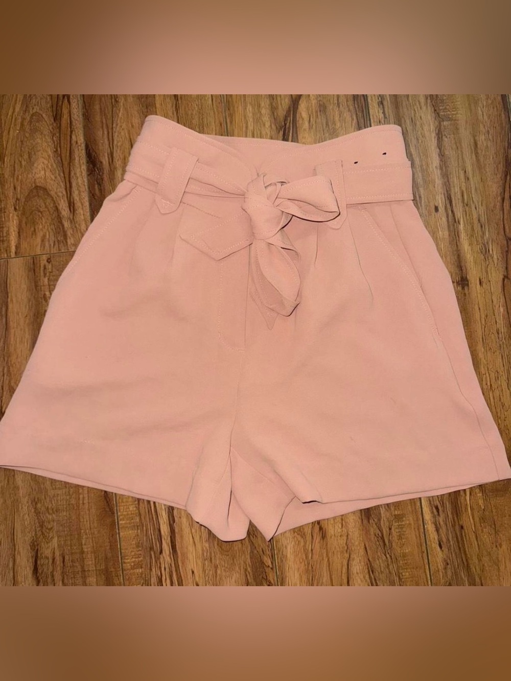 Express High-Waist Blush Pink Tie-Waist Shorts